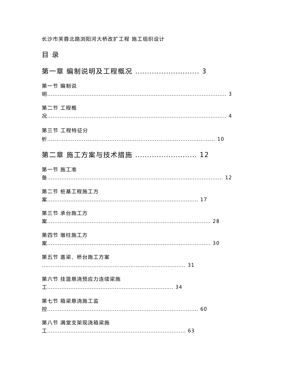 湖南城市道路桥梁改扩建工程施工组织设计(桥墩桩基础,承台大体积砼,箱梁施工,附示意图)_第1页