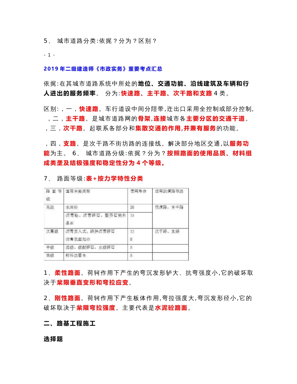 2019年二级建造师《市政实务》专业知识点汇总_第2页