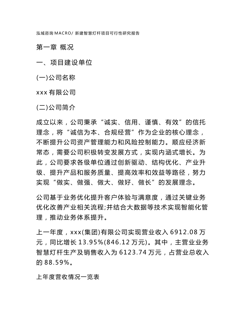 新建智慧灯杆项目可行性研究报告范本立项申请分析_第1页
