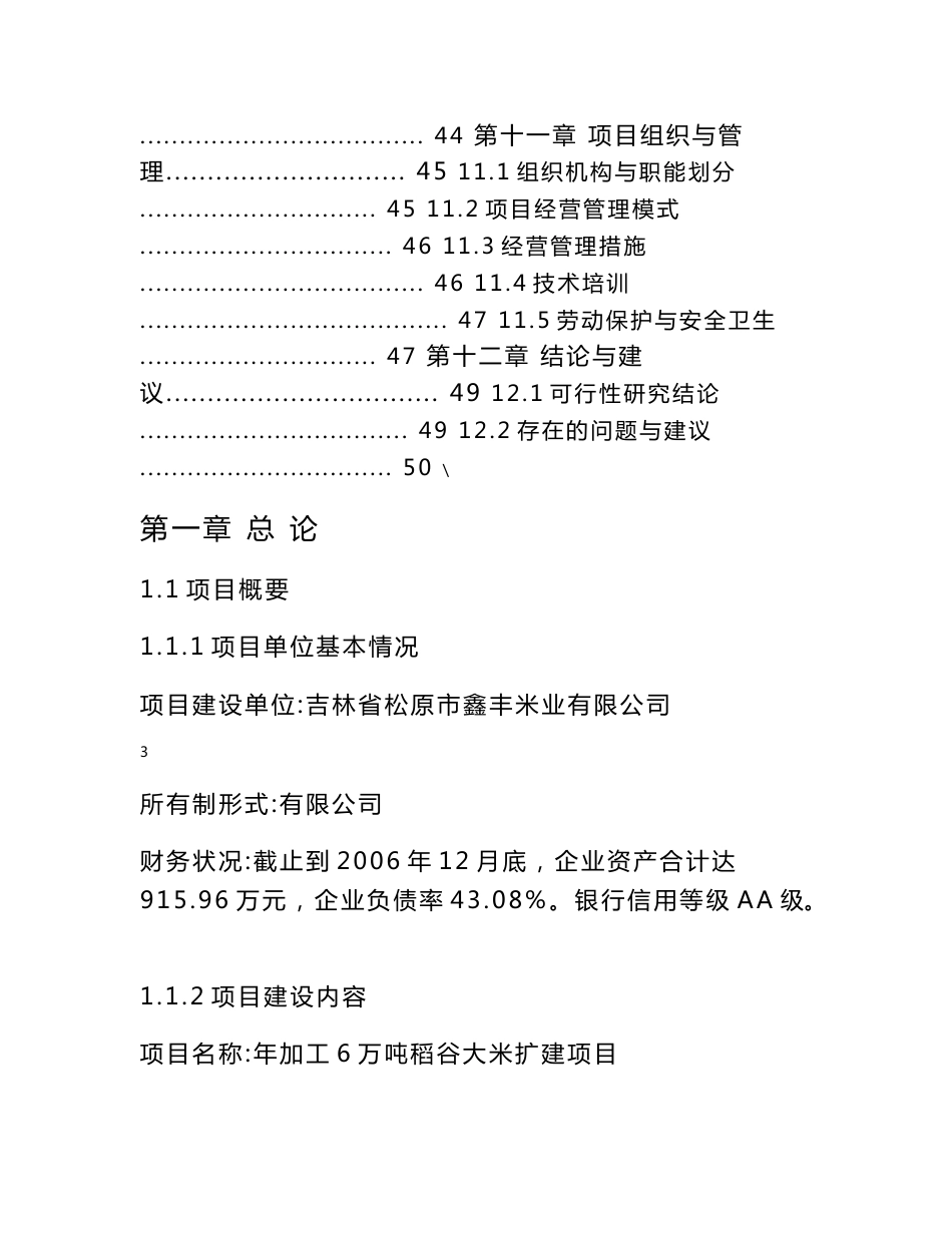 大米加工厂扩建项目可行性研究报告(53P)_第3页