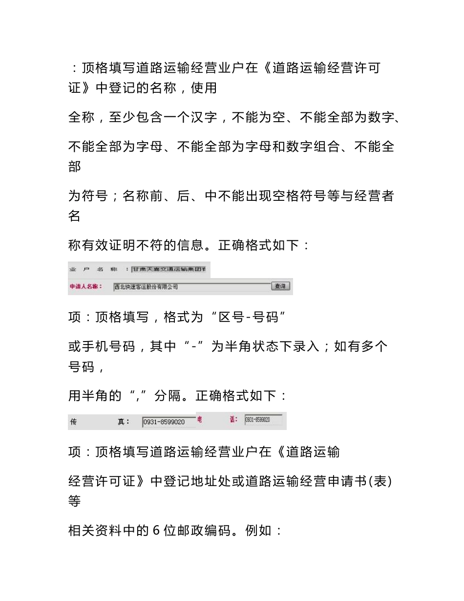 标准协同式四级道路运输业务管理系统数据录入简明手册_第2页