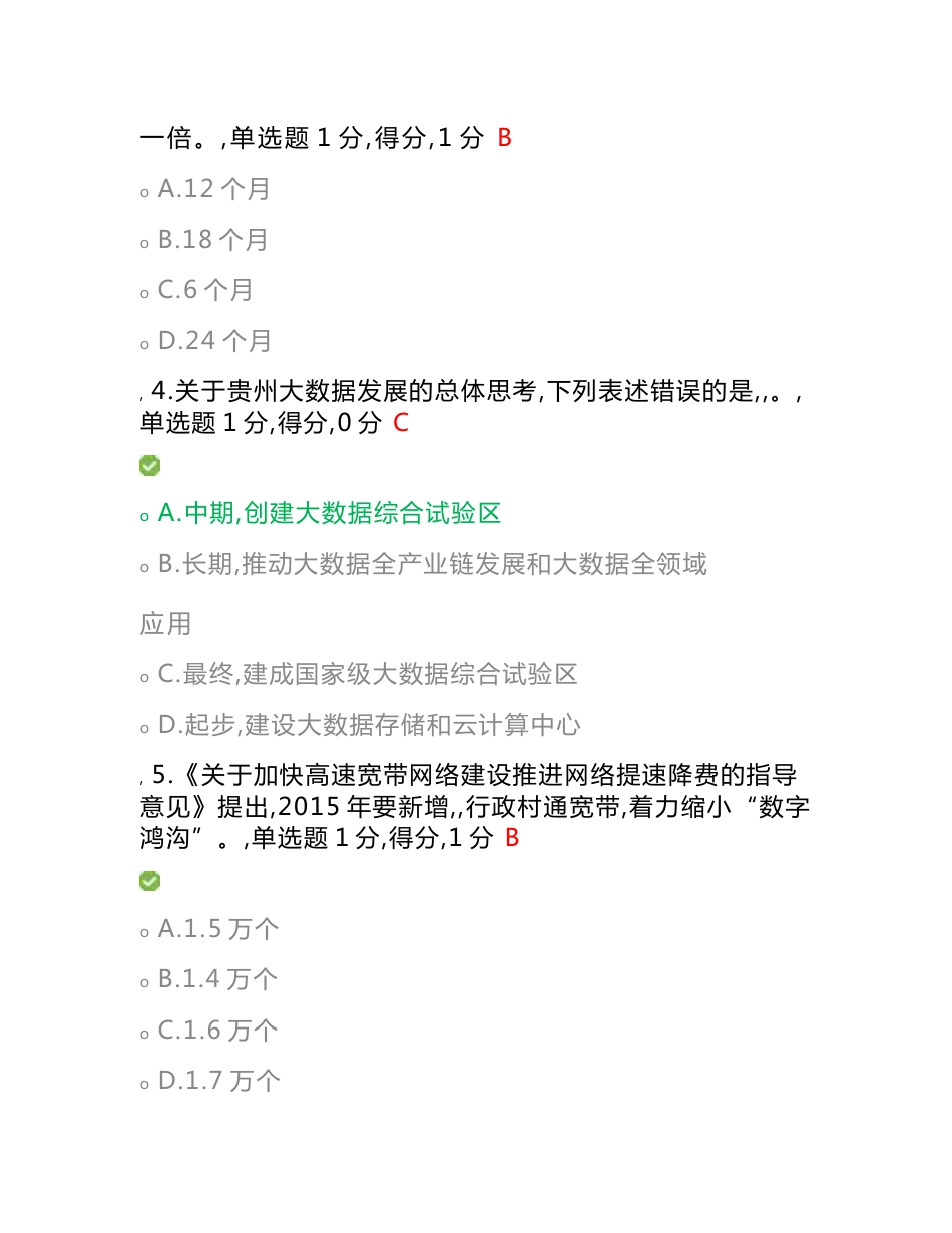 2016贵州省专业技术人员公需科目大数据培训考试试题及_第2页