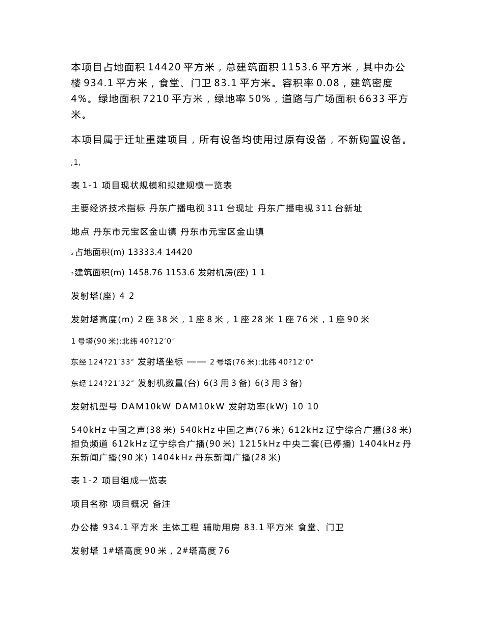 环境影响评价报告公示：丹东广播电视311台新建环评报告_第3页