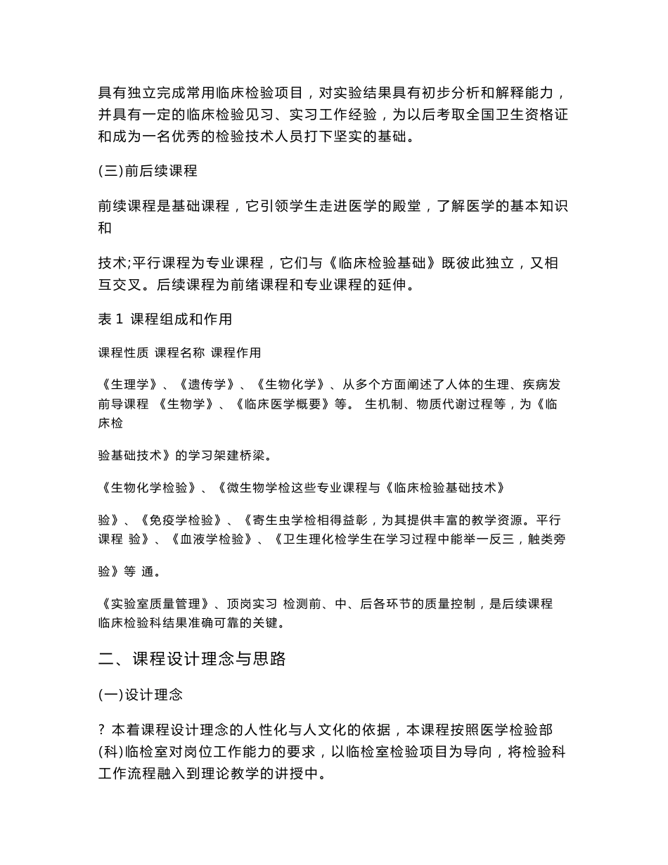 医学检验技术专业课程标准_第2页