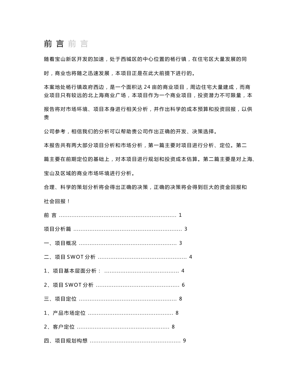 宝山新城水产路商业项目定位分析报告1_第1页