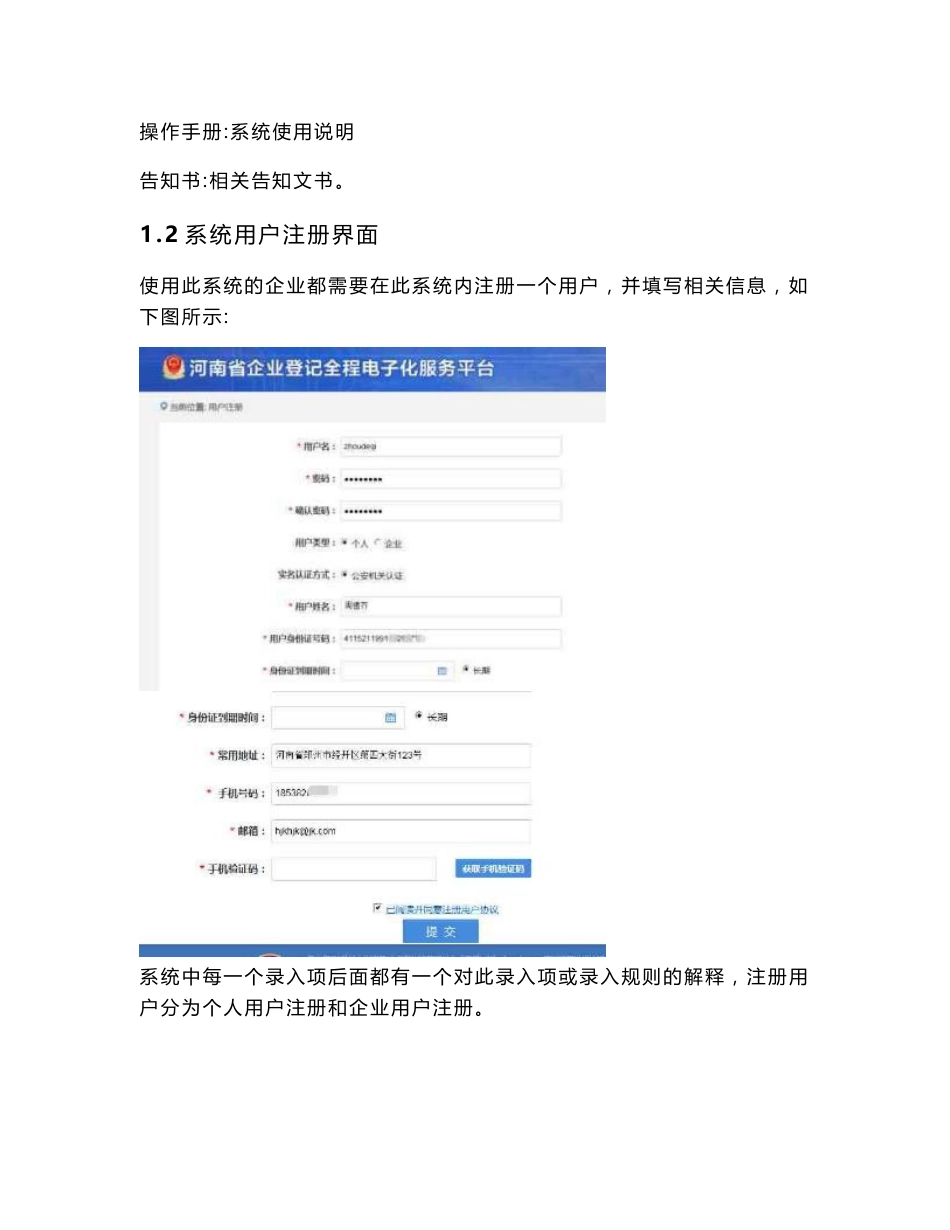 用户操作手册-河南企业登记全程电子化网上服务_第2页