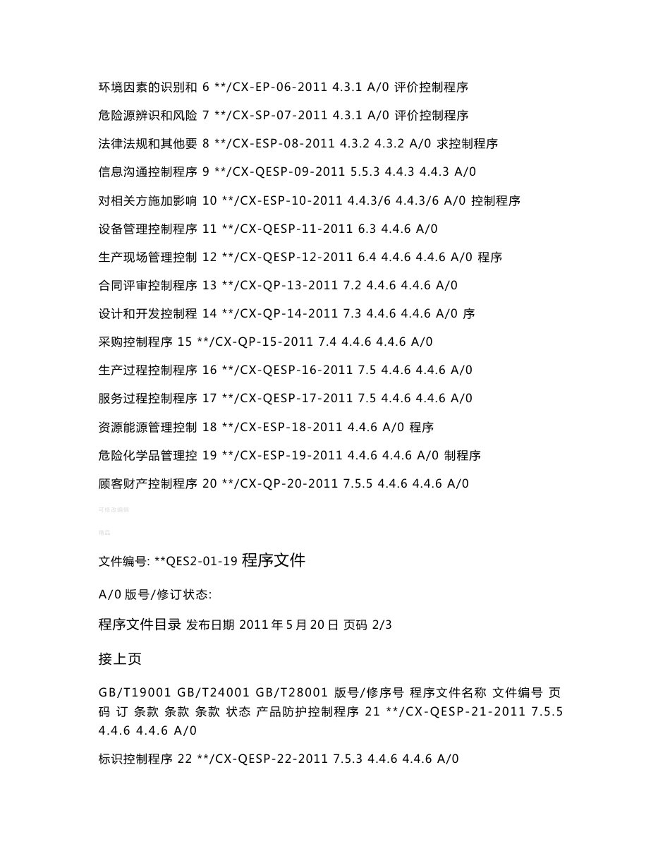 质量、环境和职业健康安全管理体系程序文件汇编_第3页