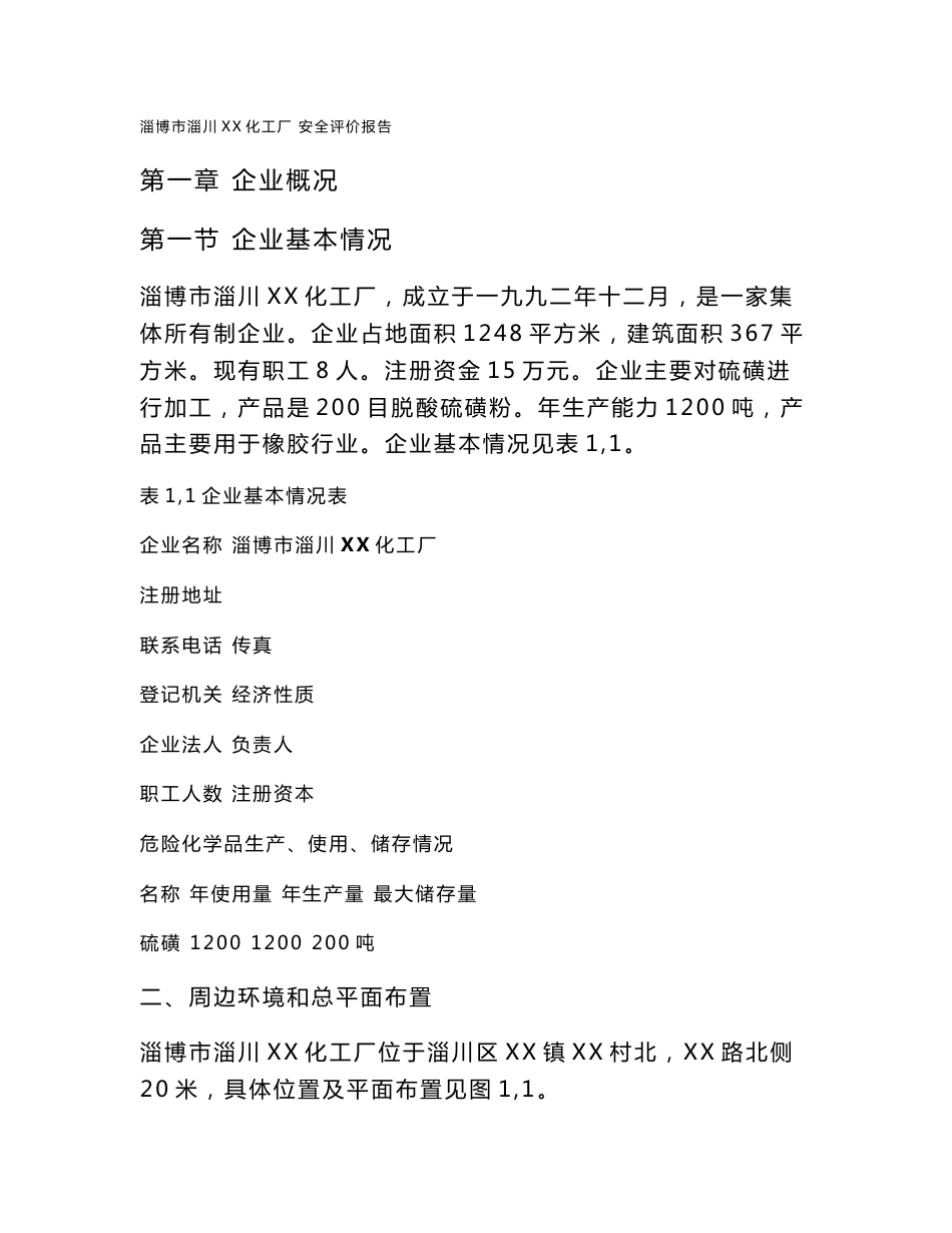 某化工厂安全评价报告_第1页
