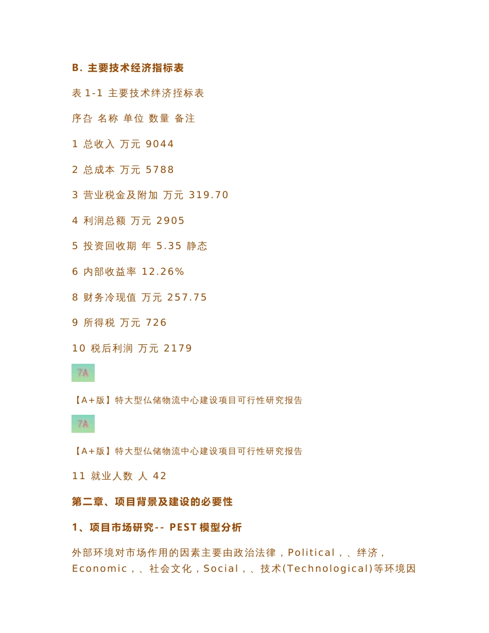 【A+版】特大型仓储物流中心建设项目可行性研究报告_第3页