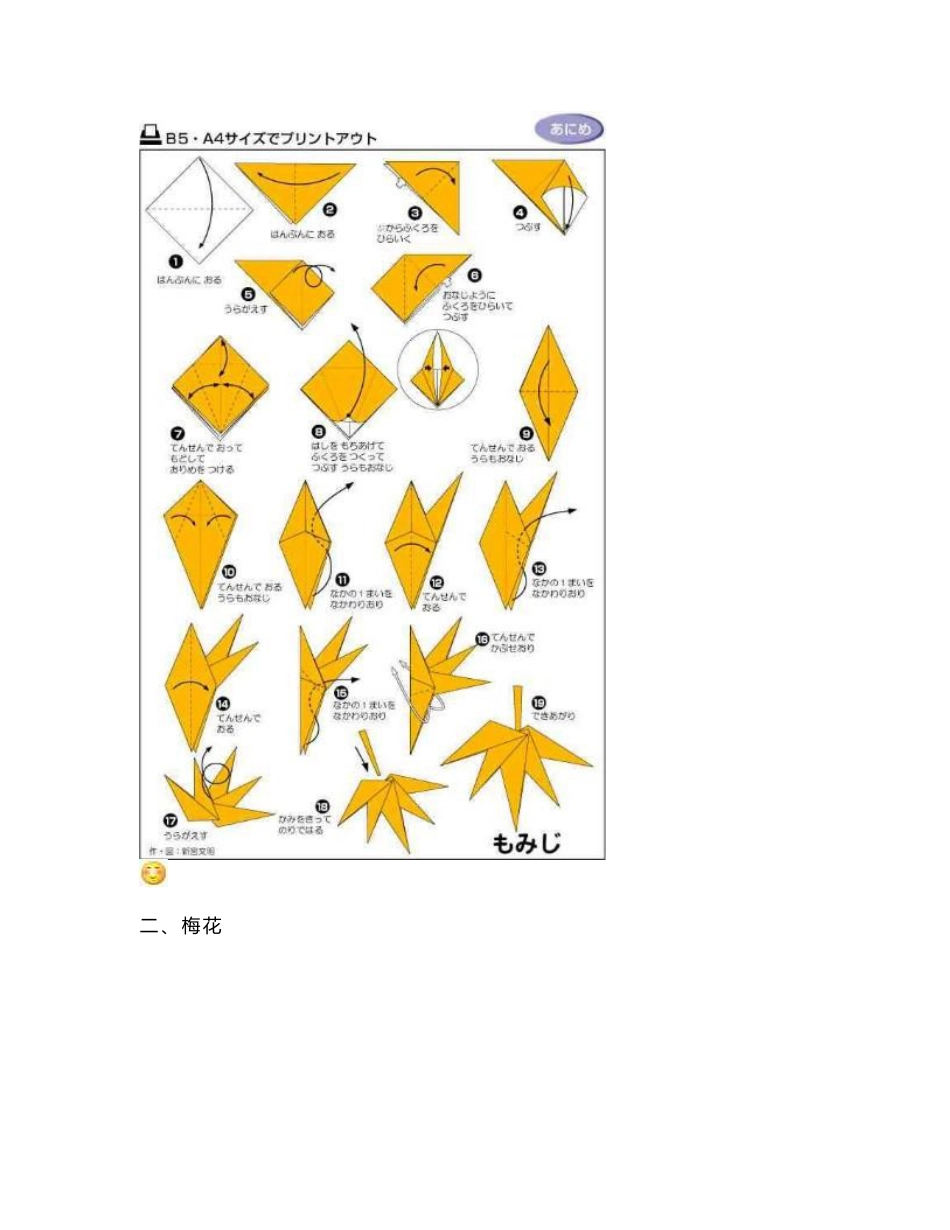 各种花的折纸方法图解 哈哈 留着有用哦_第2页