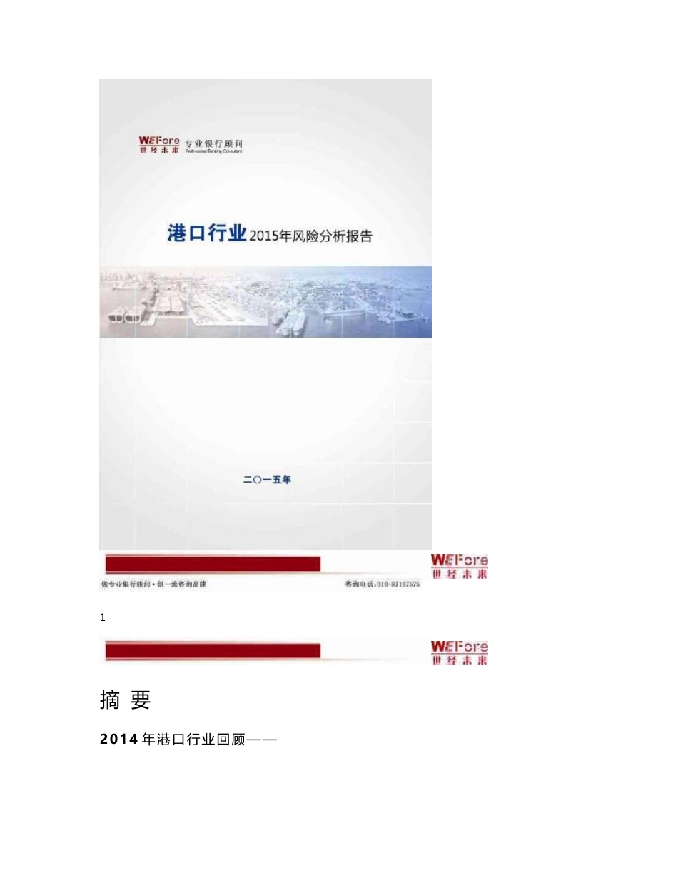 2015年港口行业风险分析报告_第1页