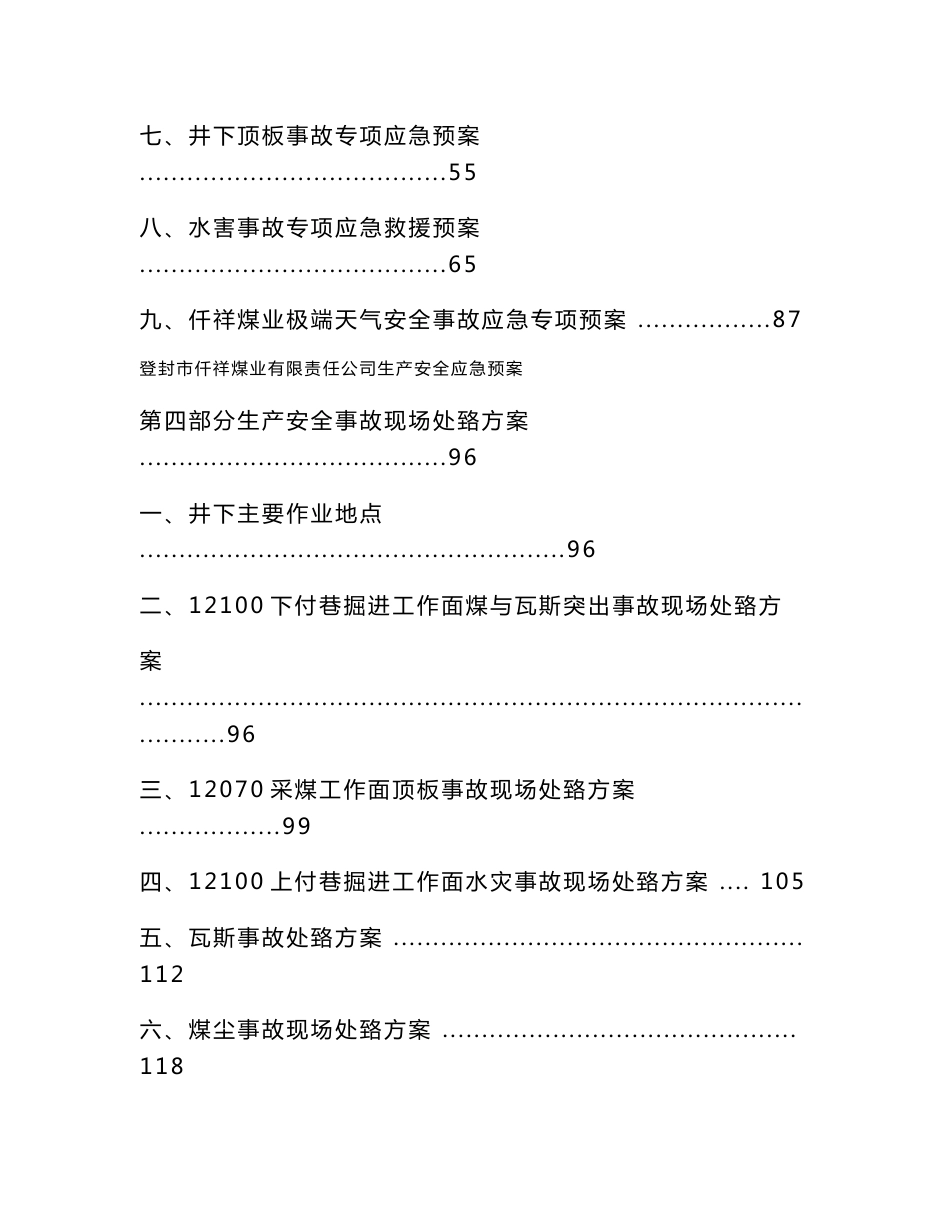 煤业有限责任公司生产安全事故应急预案_第3页