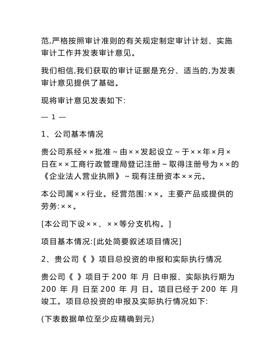项目专项审计报告(范本)_第2页