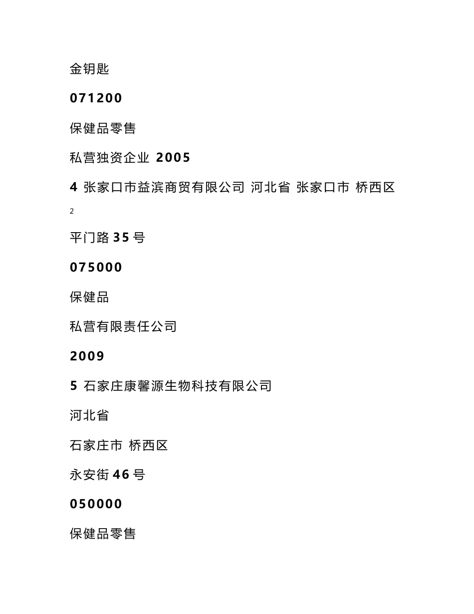 河北省保健品零售企业名录140家_第3页