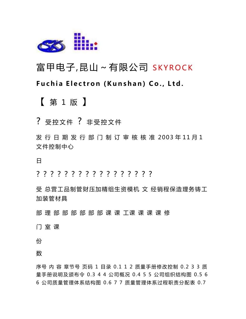 公司全套质量管理程序文件_第1页