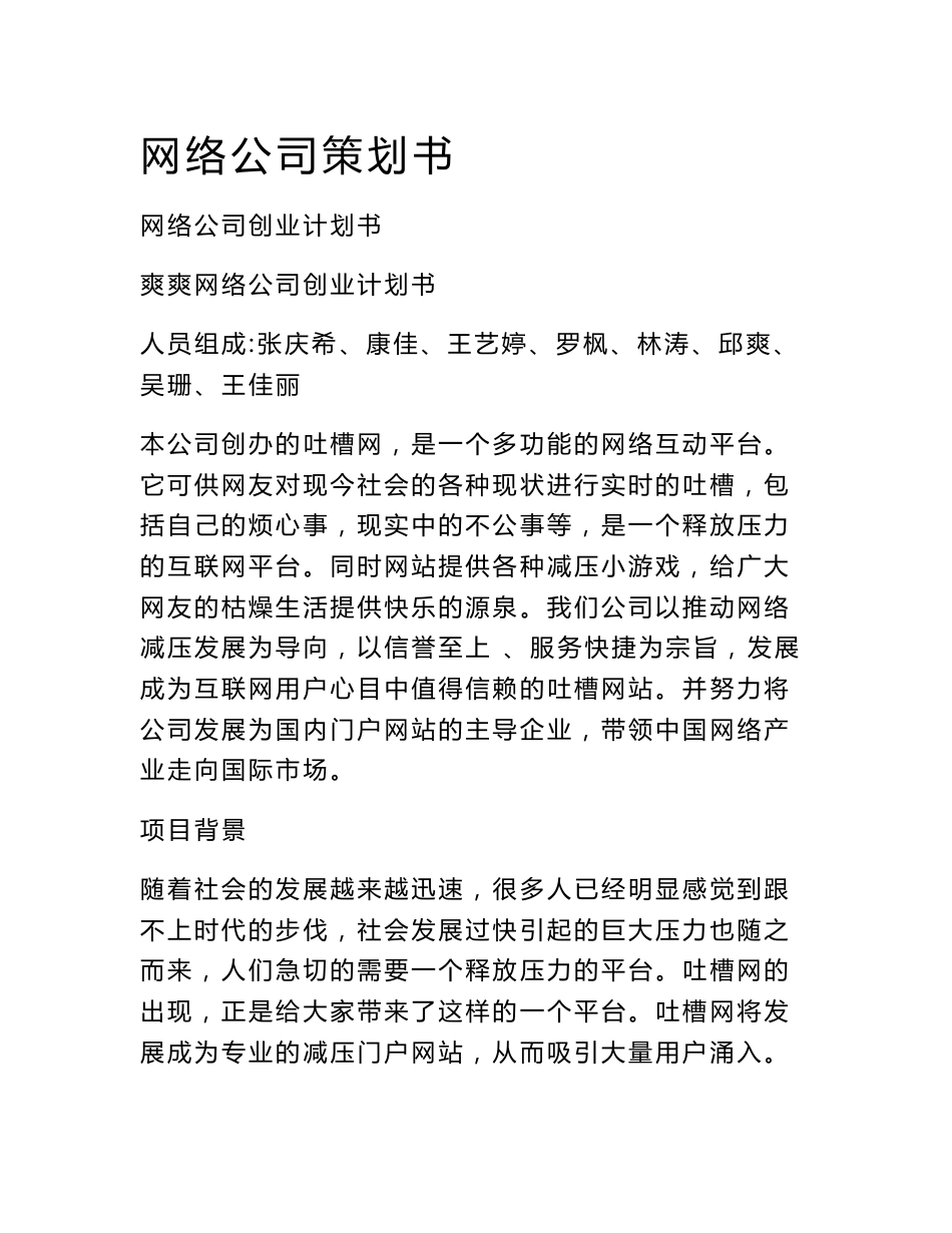 网络公司策划书_第1页