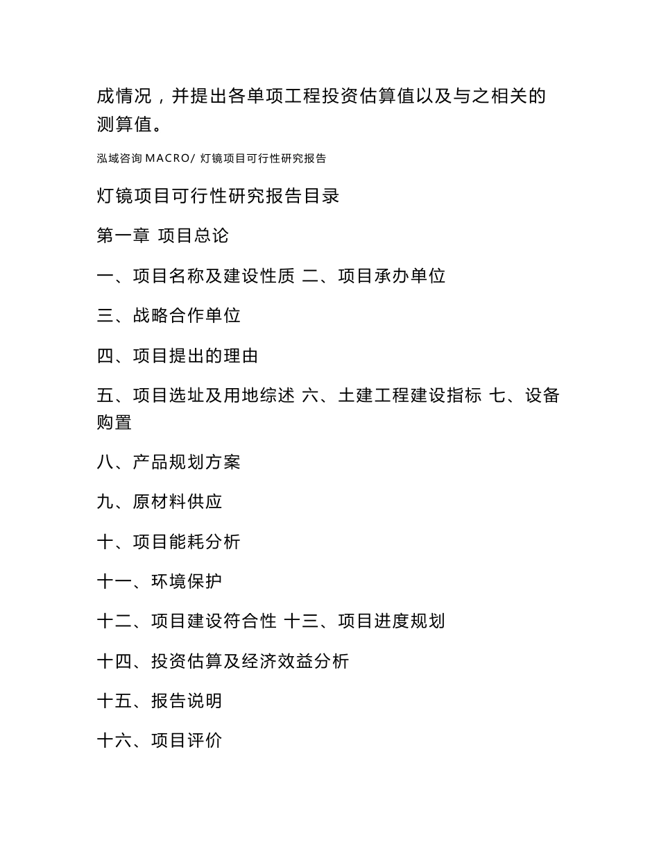 灯镜项目可行性研究报告（案例及参考模板）_第2页
