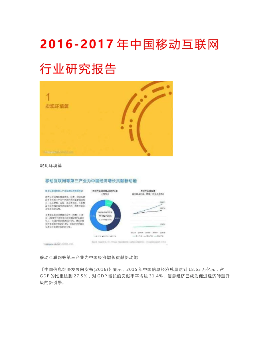 2016-2017年中国移动互联网行业研究报告_第1页