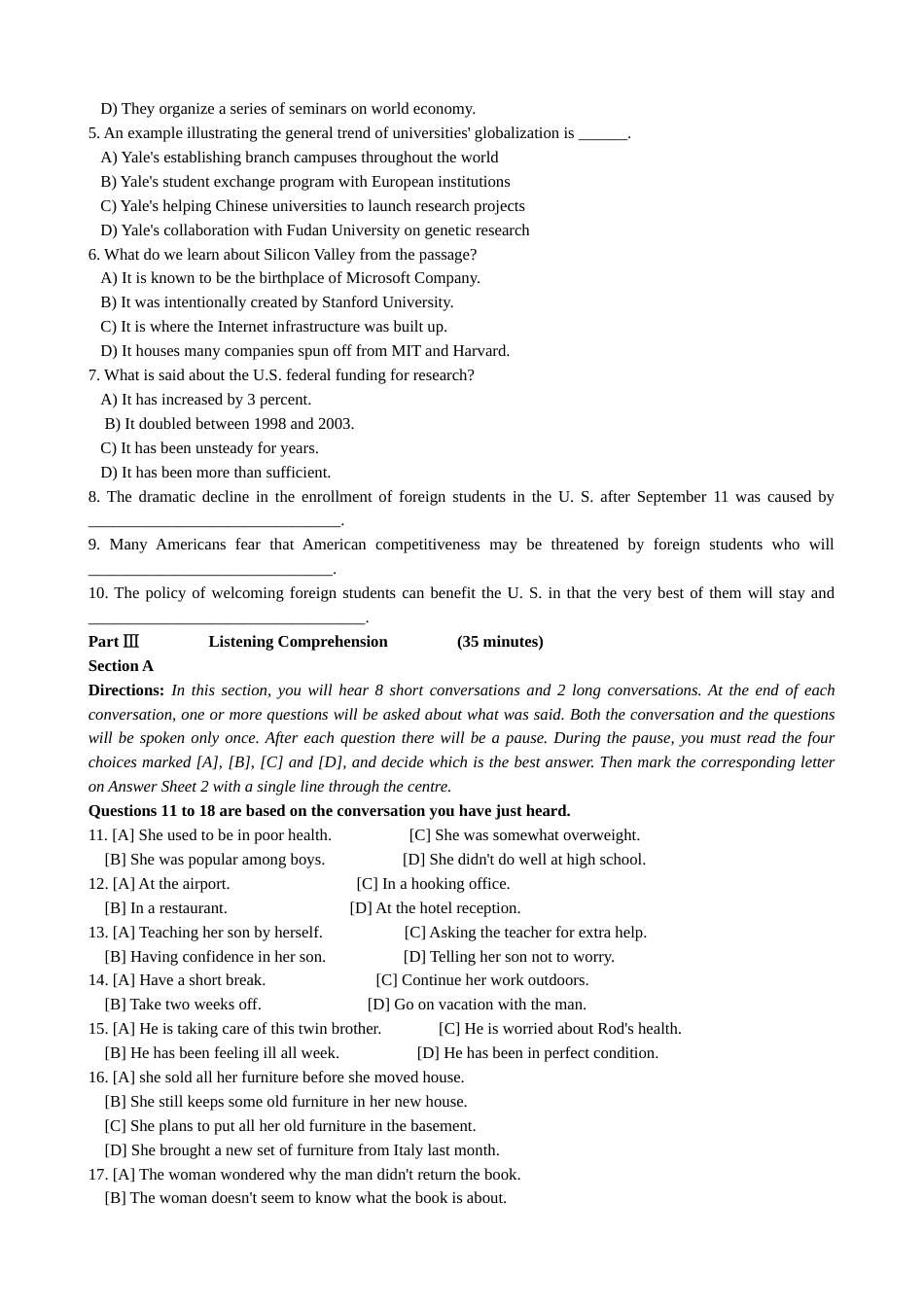 大学英语四级真题及答案_第3页