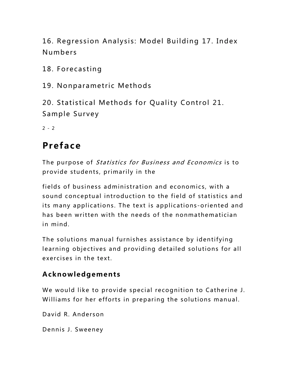 Statistics for Business and Economics Solutions Manual 解答手册_第3页