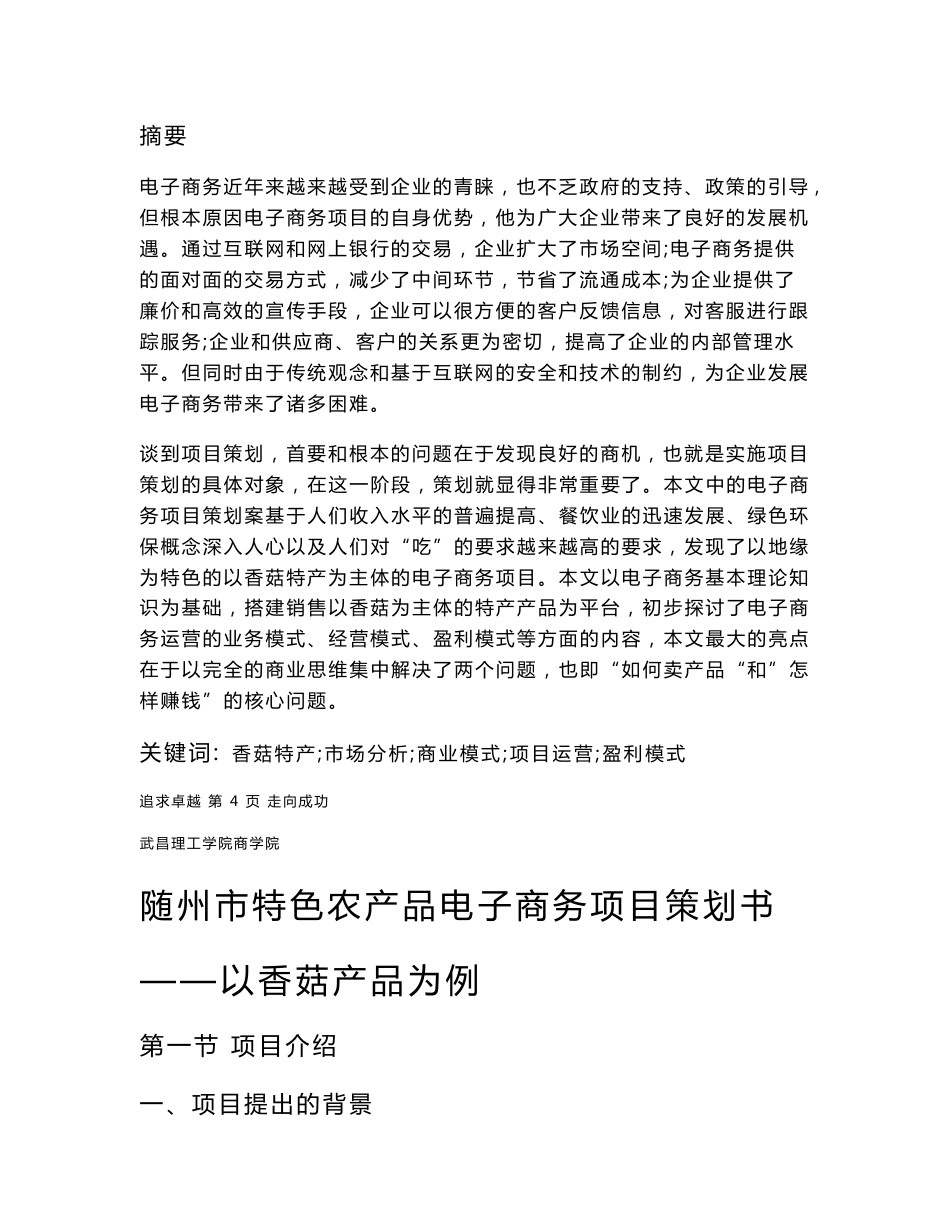 随州市特色农产品电子商务项目策划书_第3页