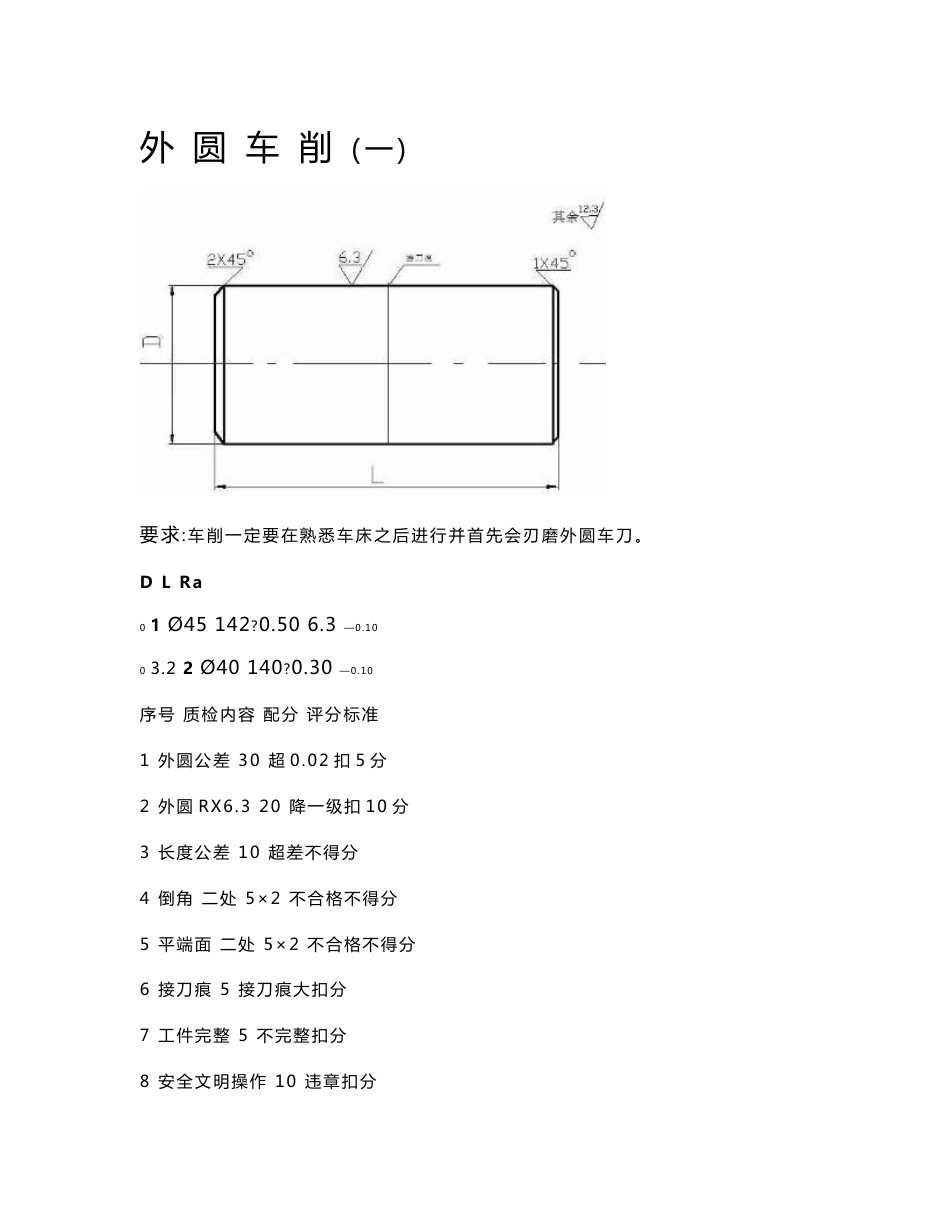 车工操作图纸试题集与加工工艺_第1页