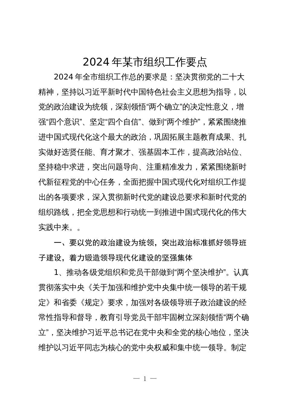 2024年市县组织工作要点计划_第1页