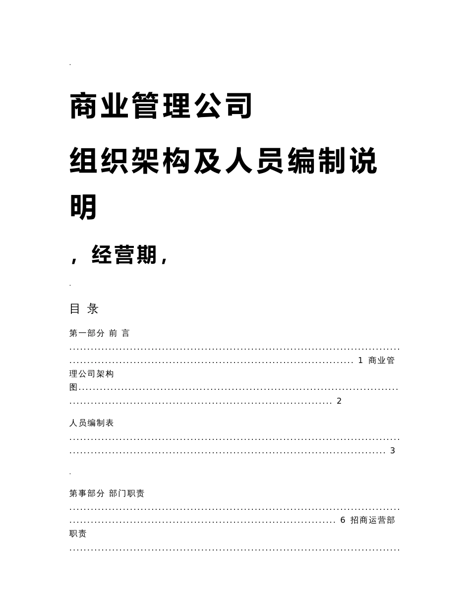 商业公司组织架构各岗位说明_第1页