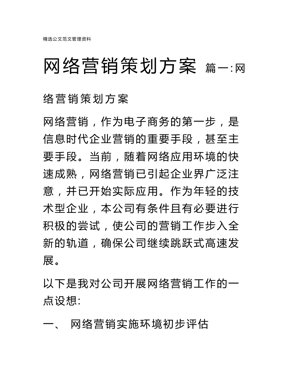 网络营销策划方案_第1页