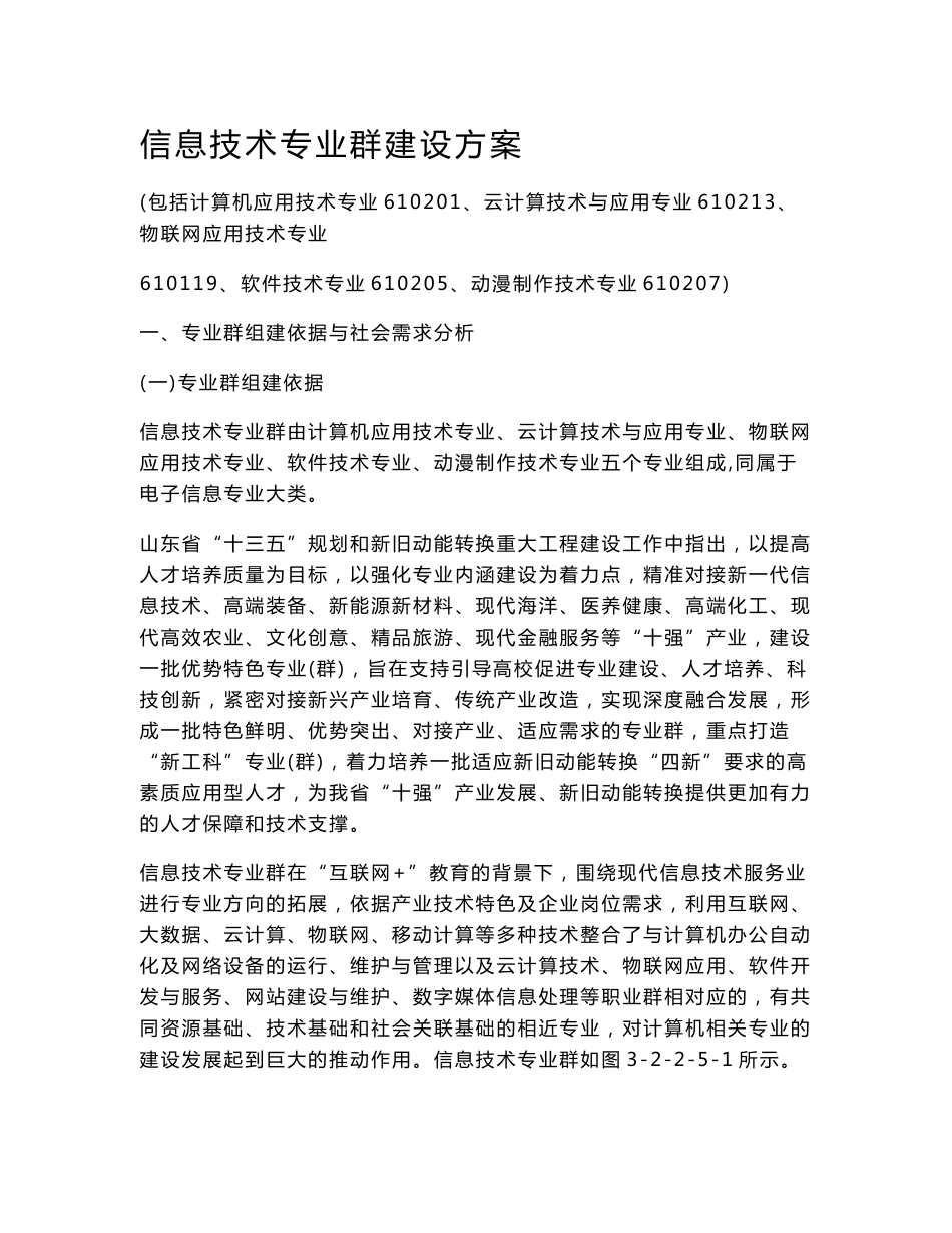 信息技术专业群建设方案_第1页
