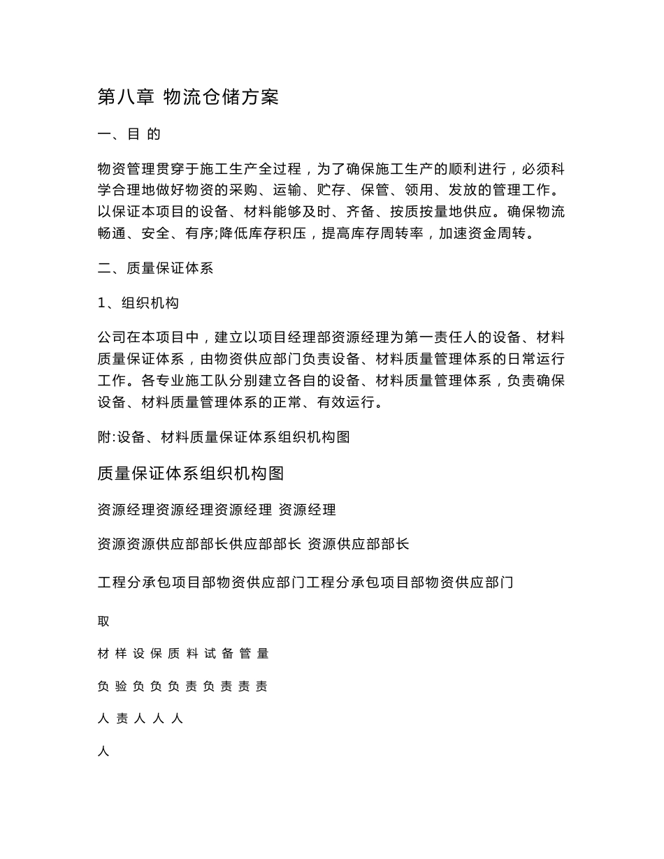 物流仓储方案-建筑工程施工方案资料_第1页