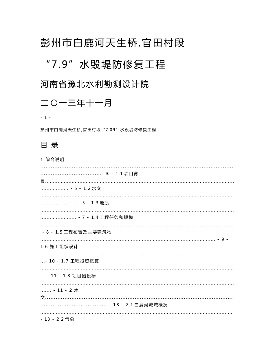 四川水毁堤防修复工程实施方案_第1页