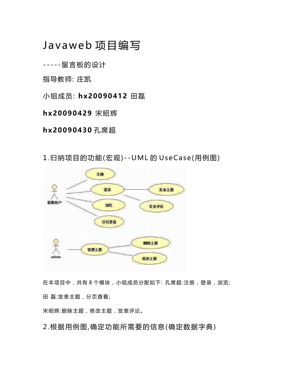 Javaweb项目实验报告_第1页
