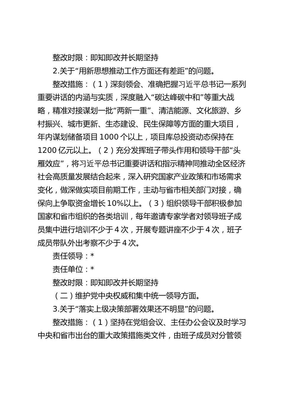 2023-2024年度专题生活会检视问题整改方案_第3页