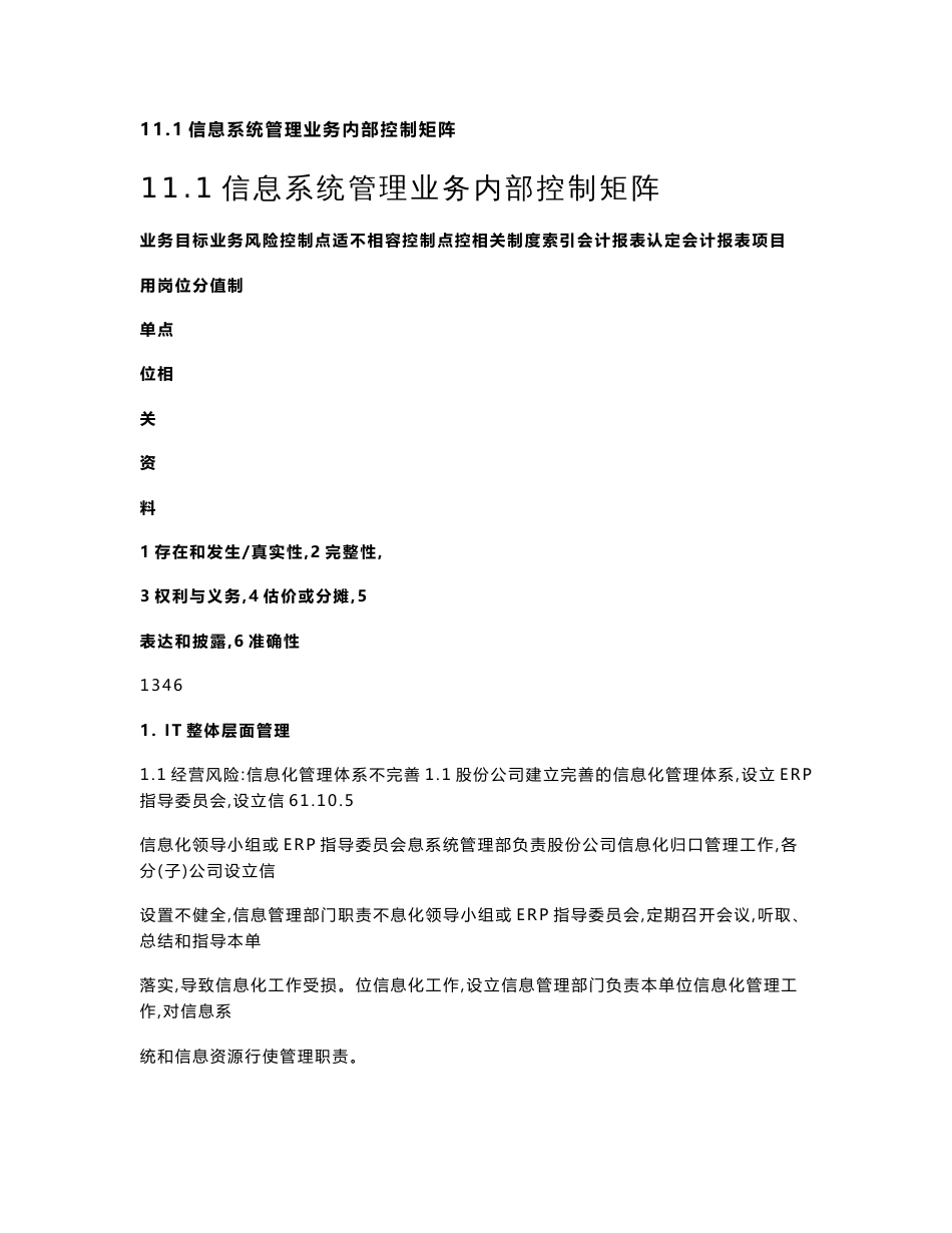 中石化全套内部控制系统制度信息管理系统文件_第1页