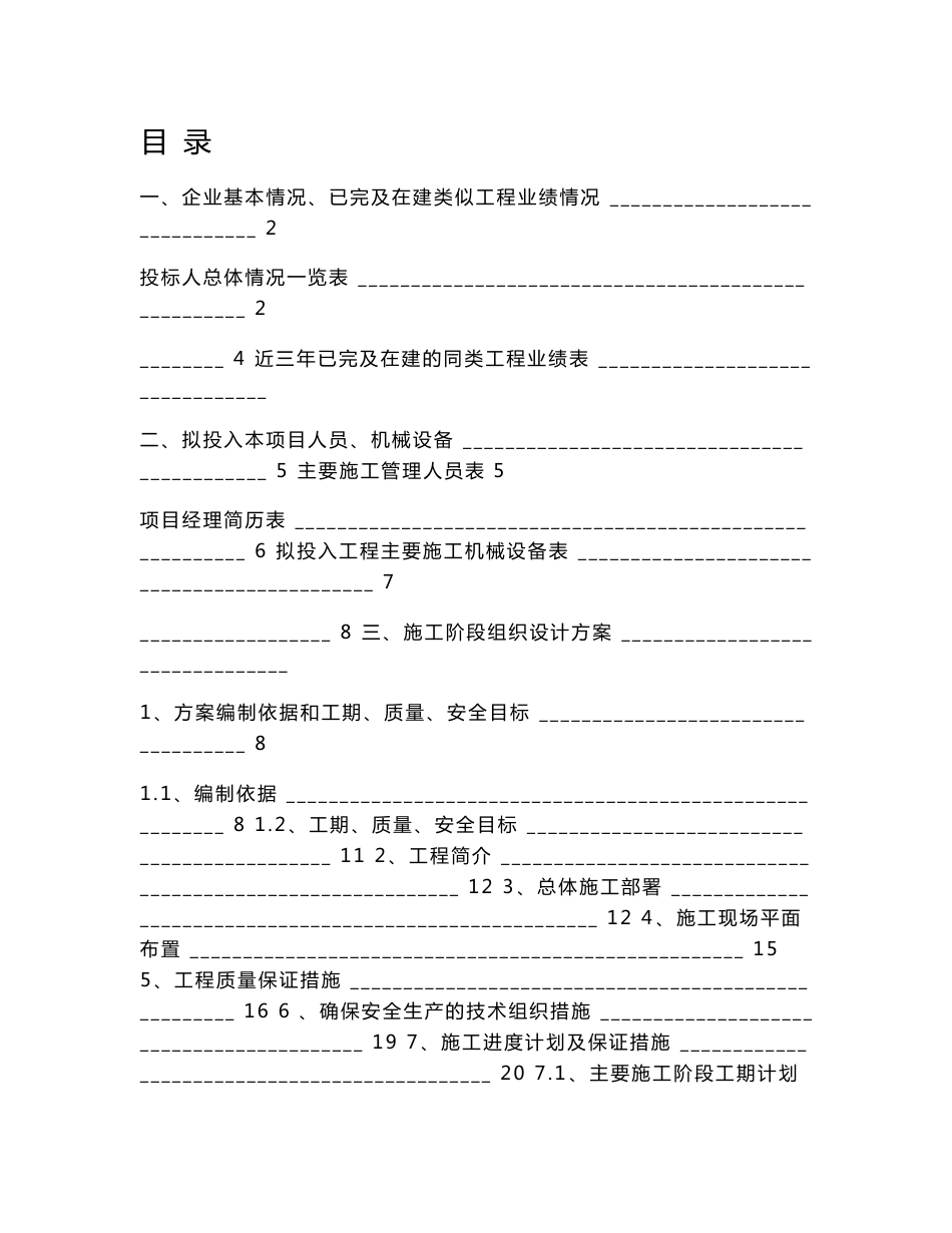 市政道路施工技术标投标书_第1页