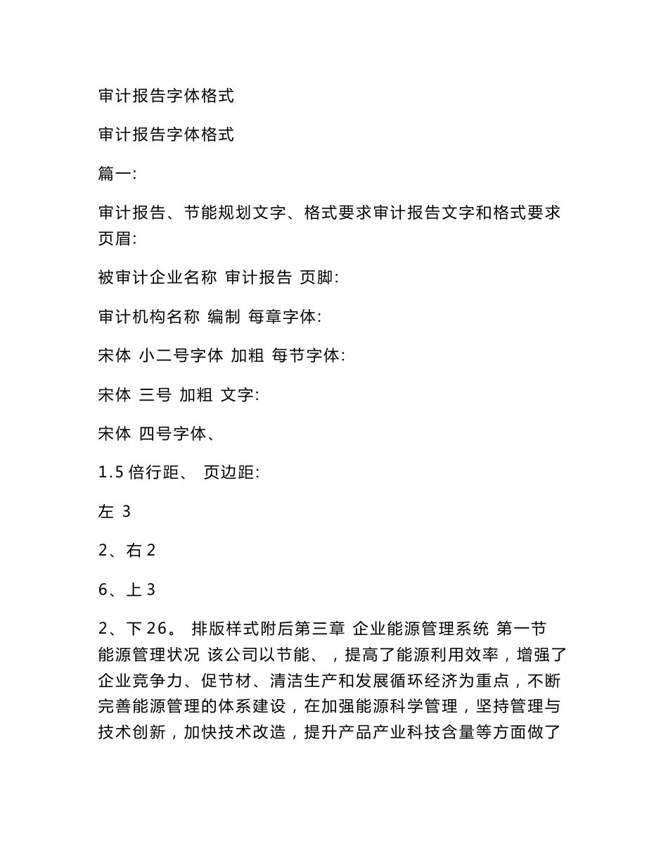 审计报告字体格式_第1页