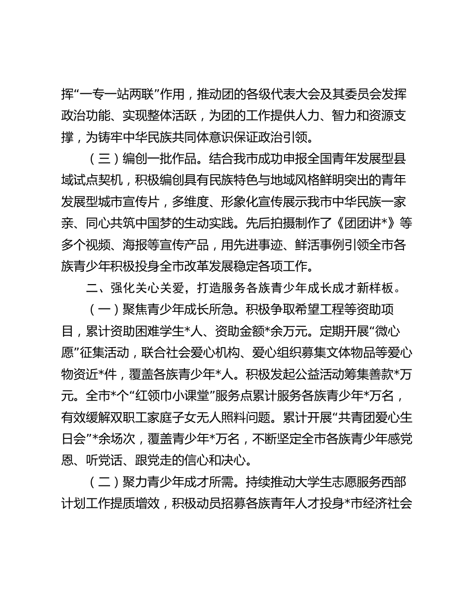 团市委铸劳中华民族共同体意识工作开展情况汇报2024-2025_第2页