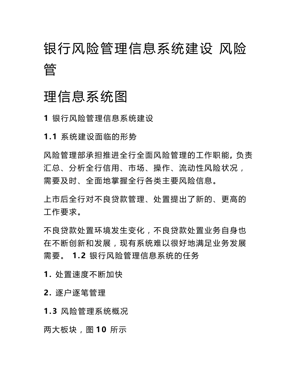 银行风险管理信息系统建设 风险管理信息系统图_第1页