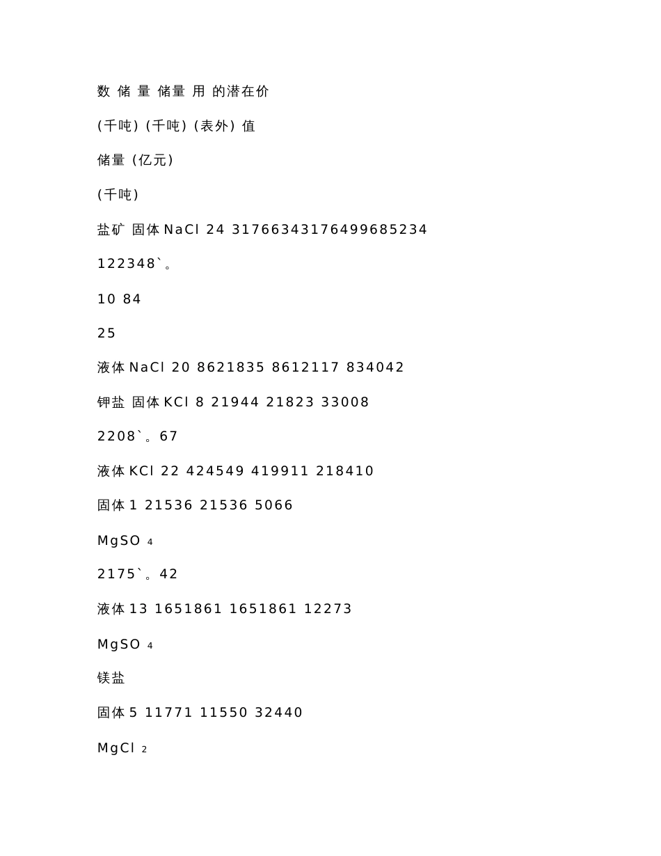 xxx青海省盐湖矿产资源勘查开发战略规划可行性研究报告_第3页