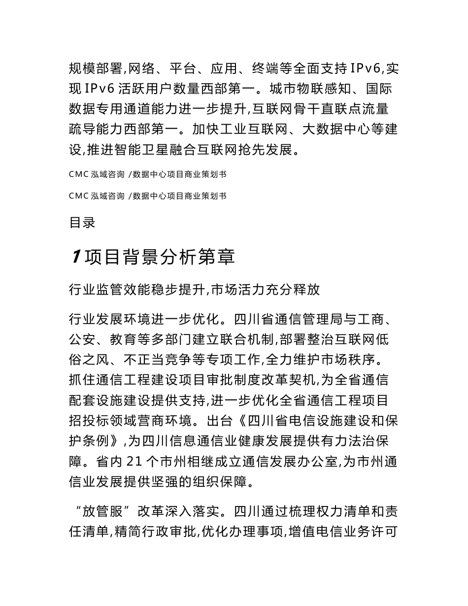 数据中心项目商业策划书-（模板）_第2页