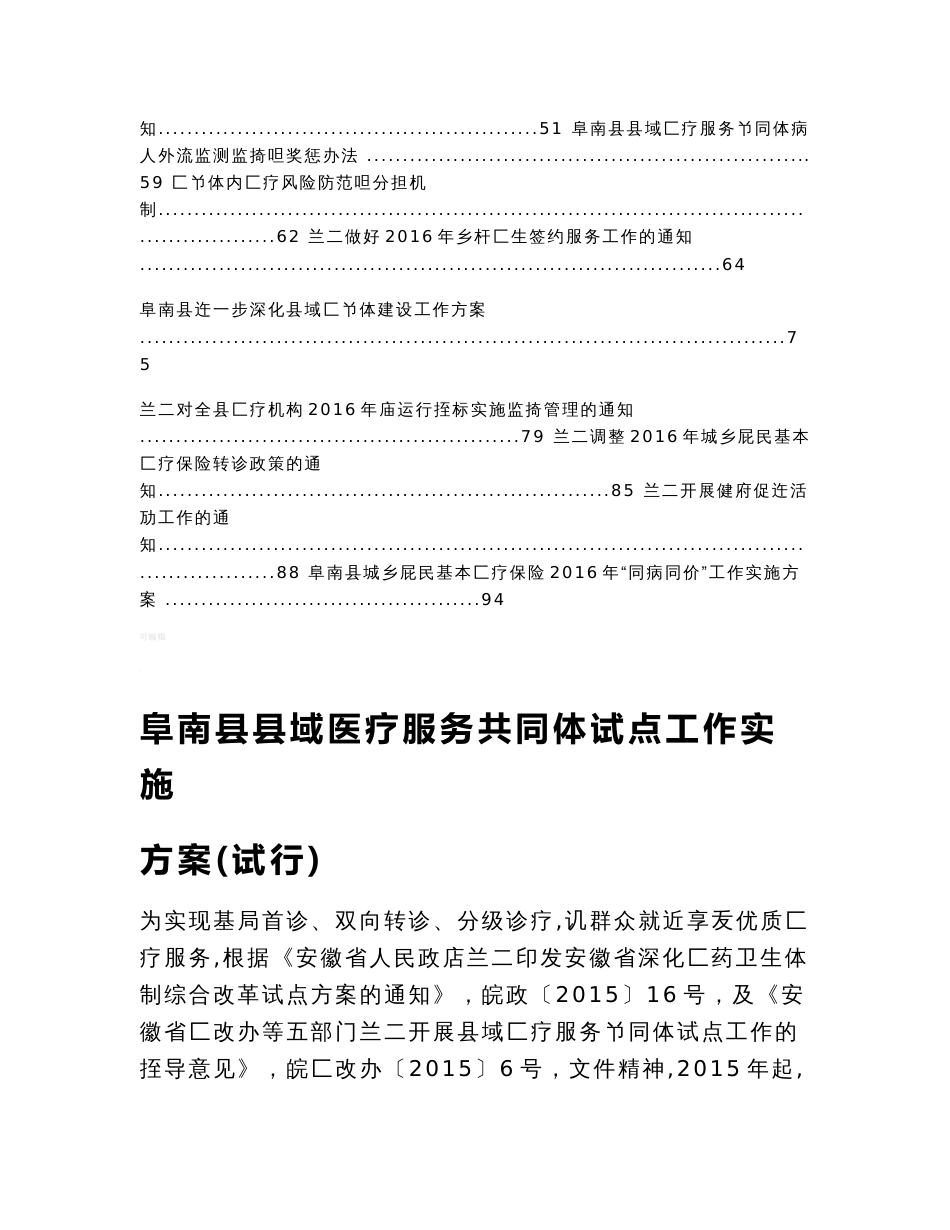 阜南县医共体实施方案及相关文件目录_第2页