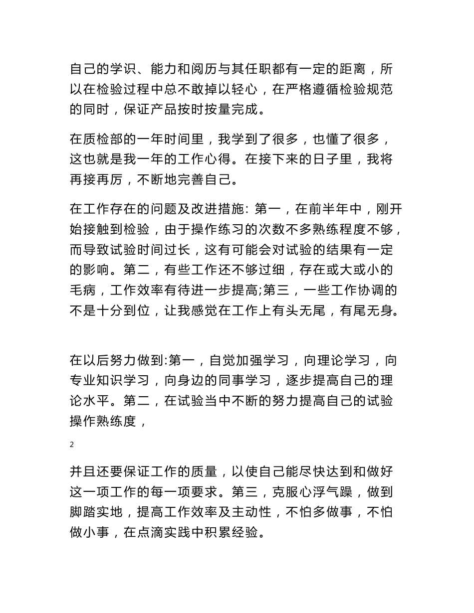 药品检验个人工作总结_第2页