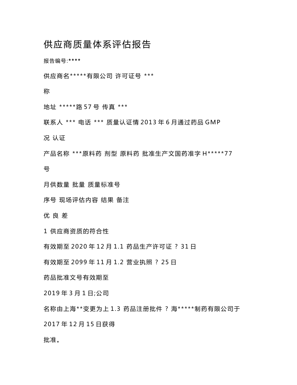原料药供应商审计报告_第1页