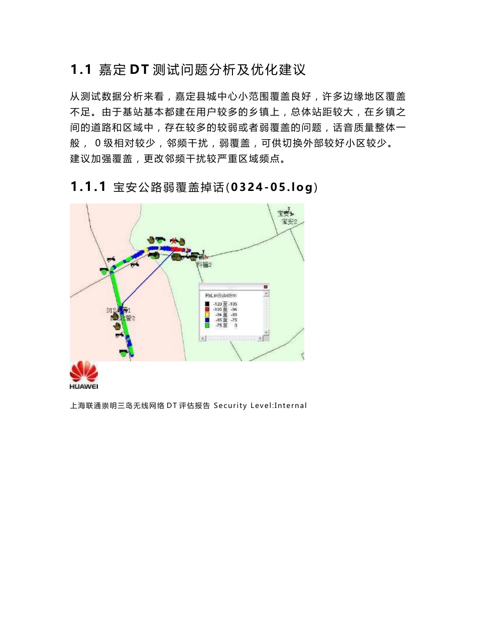 联通无线网络DT评估报告问题点_第1页