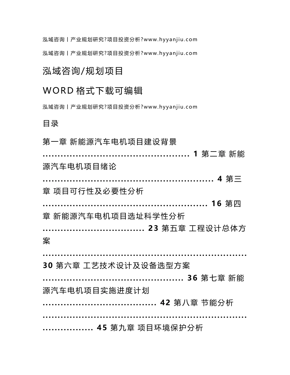 新能源汽车电机项目可行性研究报告_第1页