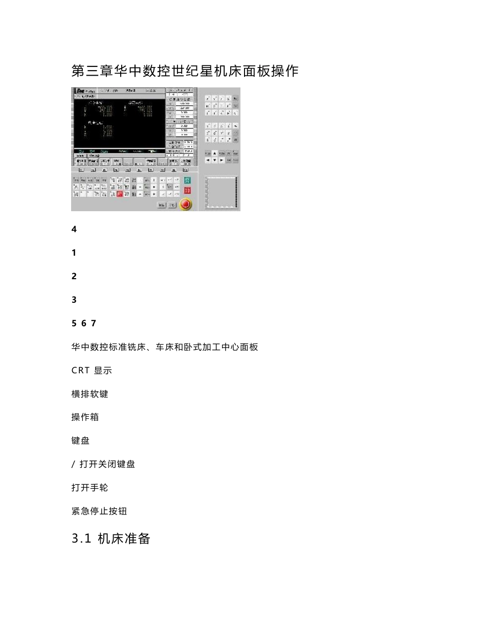 华中数控世纪星操作面板说明_第1页