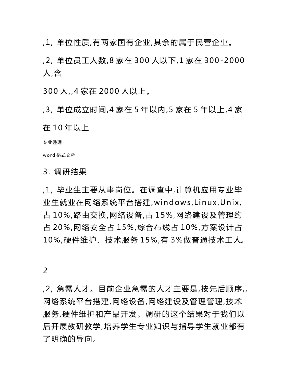 计算机应用专业行业企业调研报告书_第3页