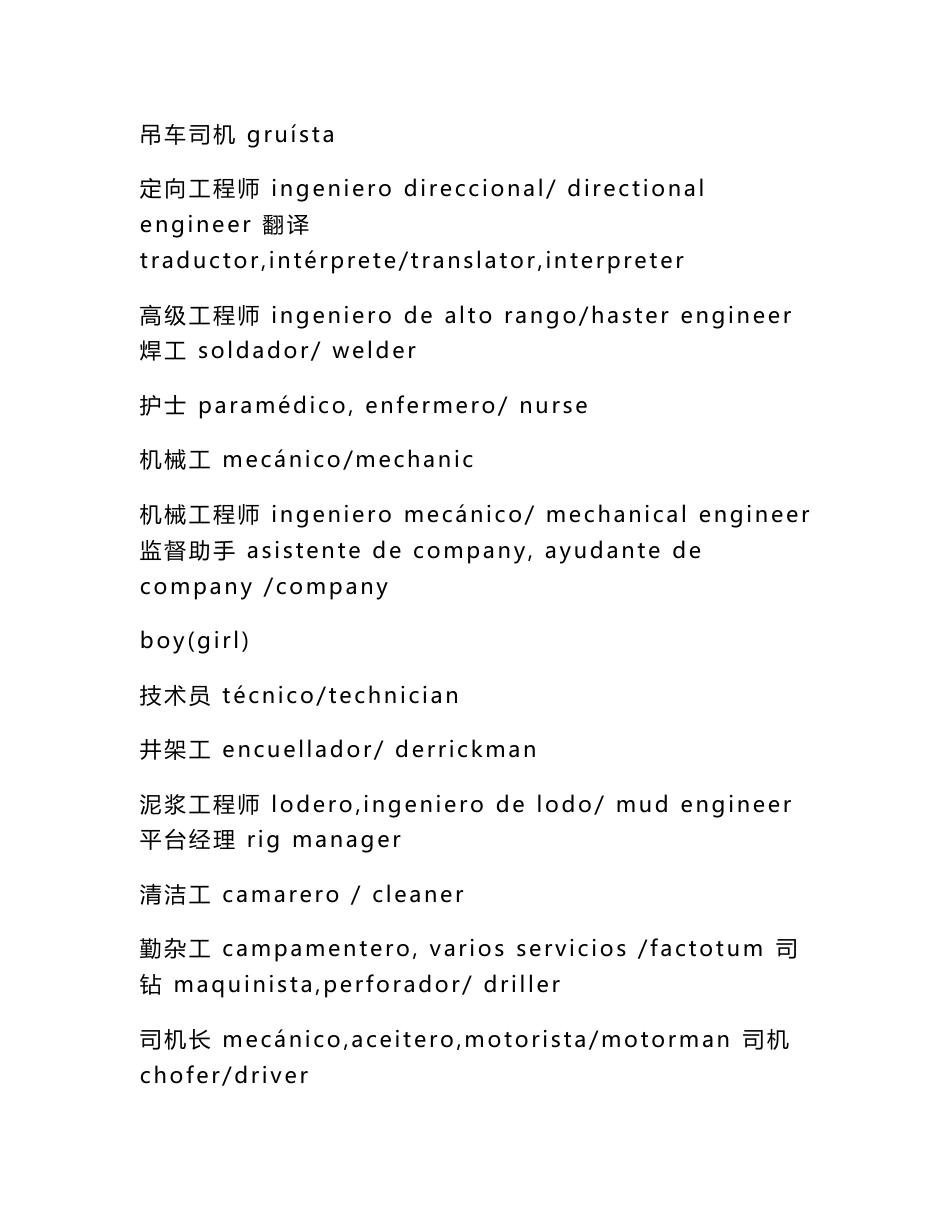 石油工程作业西班牙语专业词汇大全_第2页