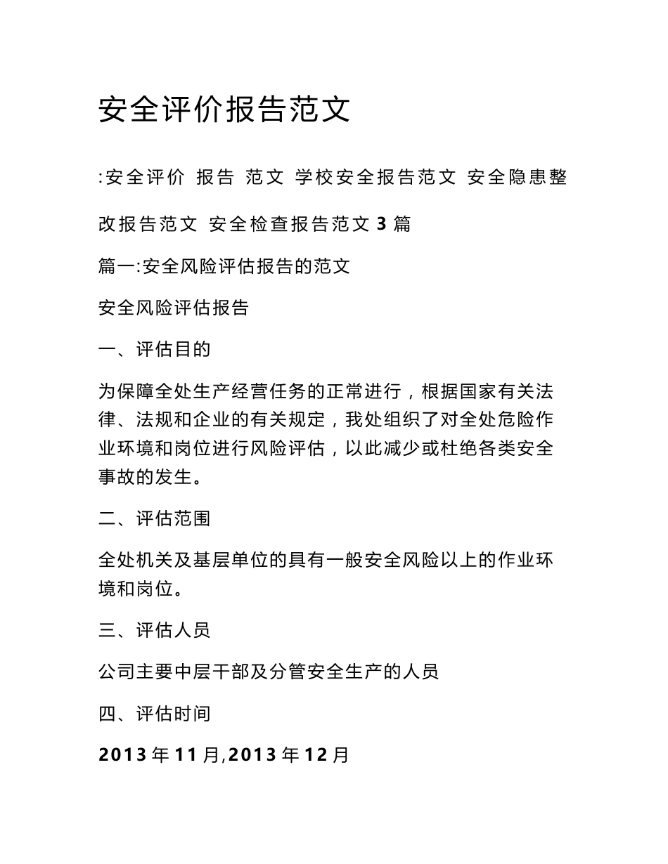 安全评价报告范文_第1页